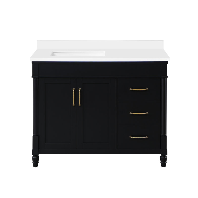 Salisbury 42 In Single Off Centered Sink Bathroom Vanity In Pure White